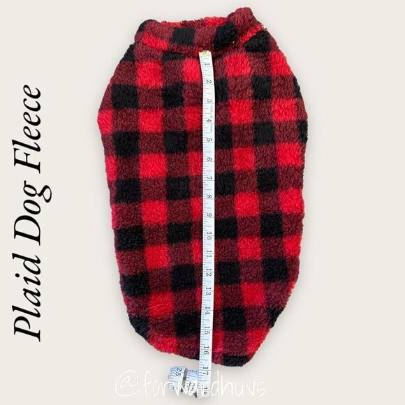 Red Plaid Large Frisco Fleece Vest ** 20-29 lbs - Picture 8 of 12